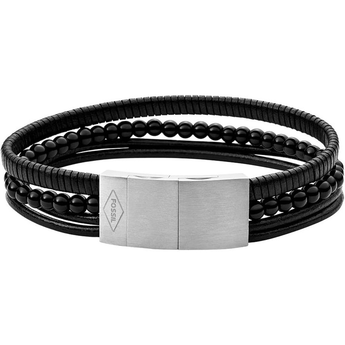 Годинник Fossil Vintage Casual чоловічий шкіряний або з нержавіючої сталі з карабінером, застібкою або розкладною застібкою (Графітовий Чорний)