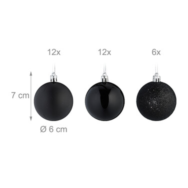 Relaxdays Set of 30 Christmas Baubles