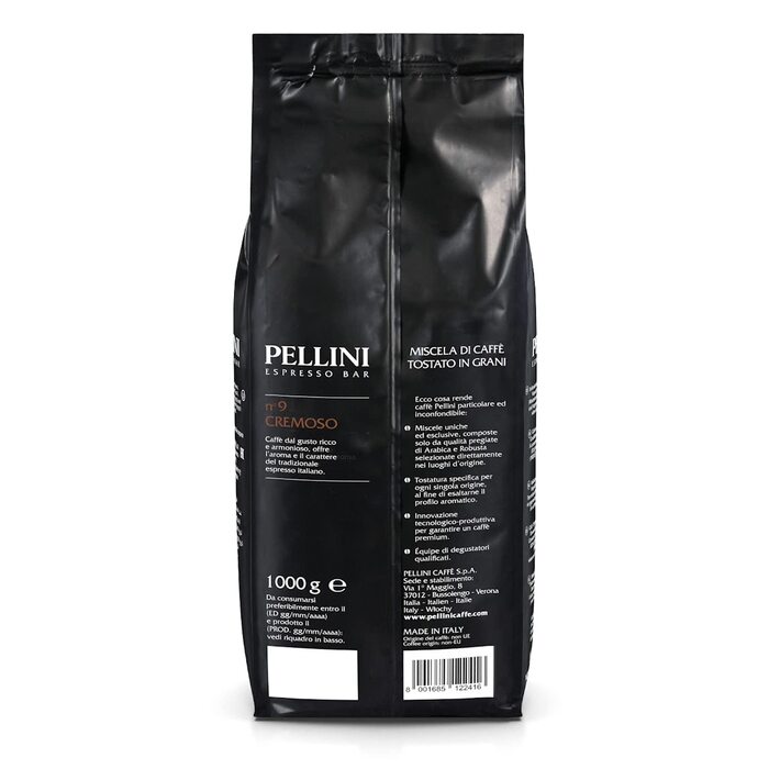 Кава в зернах Pellini N.9 Cremoso для еспресо, 1 кг (набір 2 шт)