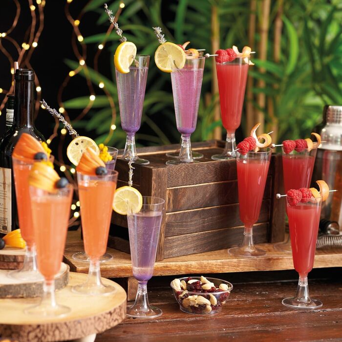 48 келихів для шампанського MATANA Premium Plastik 150 мл - кришталево-чисті, стабільні, без BPA, багаторазові. Пластикові келихи для шампанського/секту для вечірок, свят, дня народження. Набір 48 штук (144 шт.)