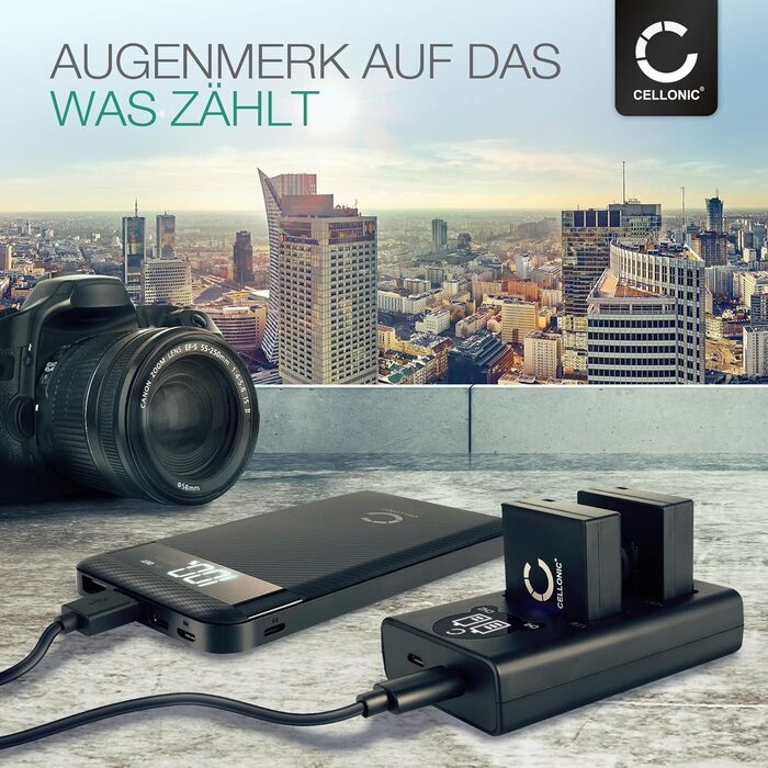 Зарядний пристрій CELLONIC BC-DC15 Dual USB для Leica D-LUX (Typ 109, 7) BP-DC15 з кабелем