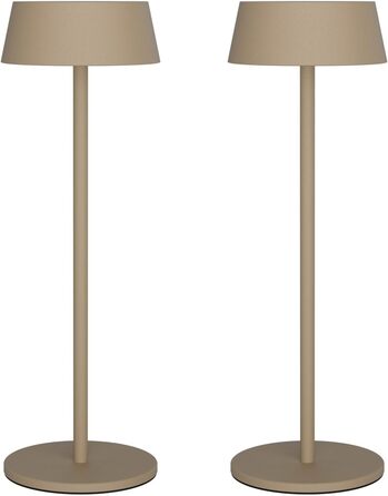 LED-лампа на акумуляторі K-Bright (2 шт.) - бездротова, тепле світло 3000K, регульована яскравість. Підходить для обіднього столу, читання, спальні, саду та ін. Хакі
