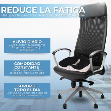 Подушка для сидіння Coxiskissen: ергономічна подушка для офісного крісла з Memory Foam, для спини, стегна, тазу, від болю в спині, геморою, радикуліту, для інвалідного візка, знімний чохол