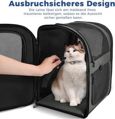 Рюкзак для собак та котів Apollo Walker - для малих тварин (2-15 кг), з підтримуючим каркасом, дихаючий, сірий - для походів, подорожей, активного відпочинку