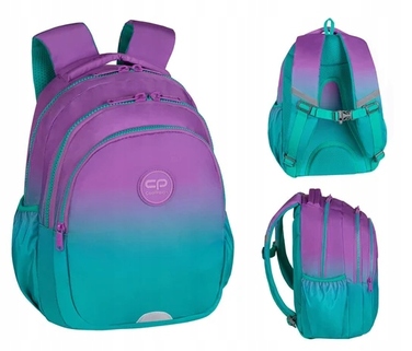 Багатофункціональний шкільний рюкзак CoolPack, фіолетово-зелений, 21 л
