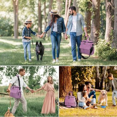 Транспортувальна сумка для тварин, схвалена авіаперевізниками, дорожній набір для собак та котів на вихідні, сумка-органайзер з багатофункціональними кишенями, Рожевий (Рожевий, 41 x 20 x 36 см)