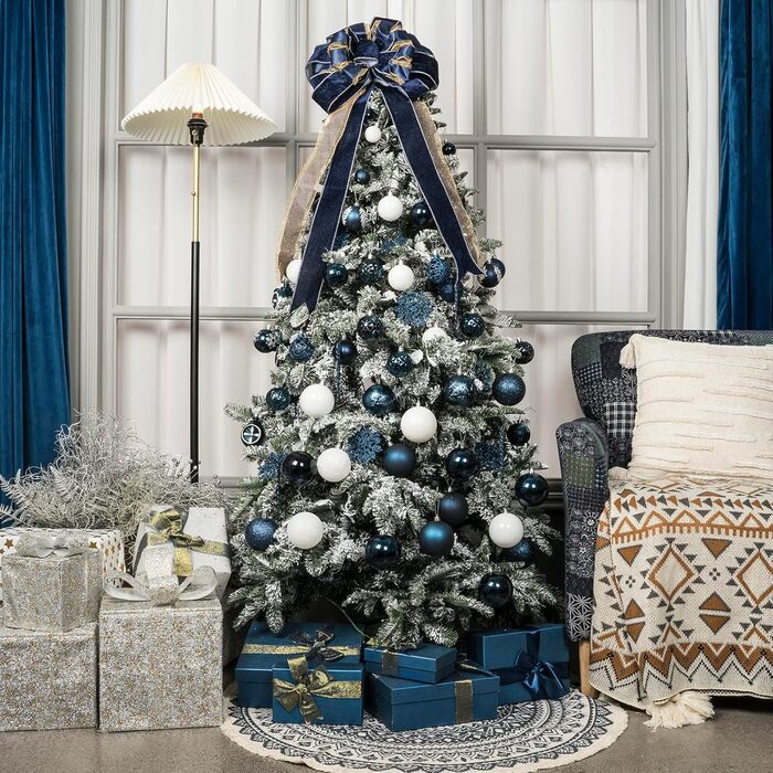 86 шт. прикраси на ялинку SY CRAFT: ялинкові кулі, сніжинки, подарункові пакети (золотий, темно-синій)