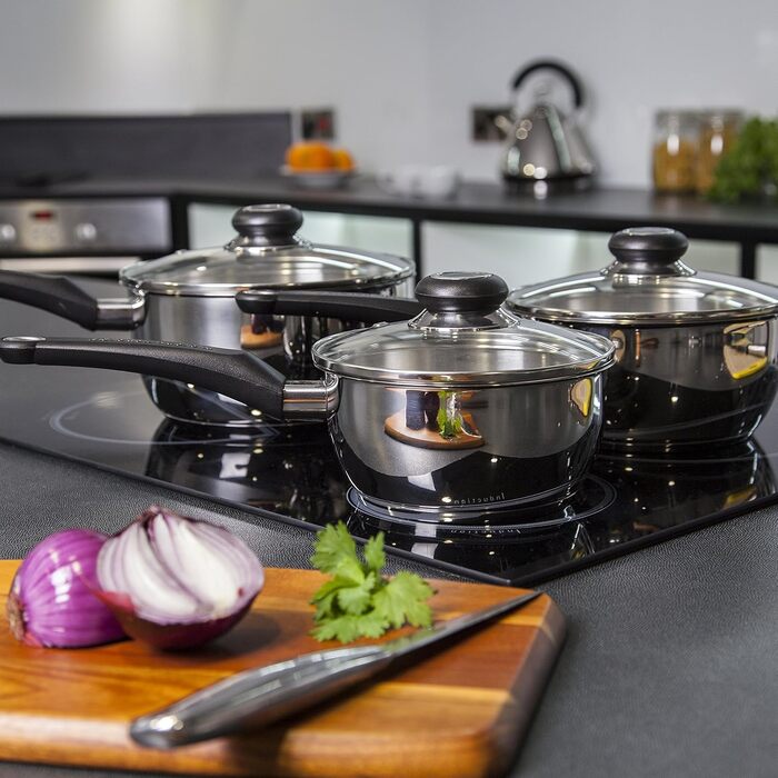 Набір каструль Morphy Richards Equip, 3 шт., нержавіюча сталь