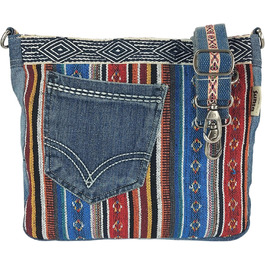 Sunsa Women's Bags Crossbody Bag Handbag Canvas & Jeans. Large Boho Crossbody Bag/Bag Shoulder Bag, Gift Ideas for Women/Girls Sustainable Products (Blue/Red/Colorful)