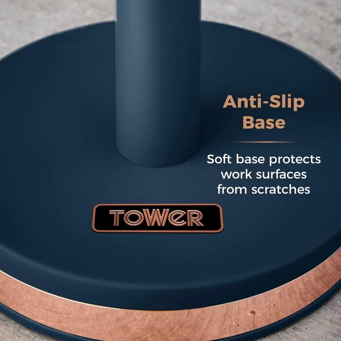 Tower T826132PNK Cavaletto Becherbaum with stainless steel stopper, soft base, Marshmallow Pink and Roségold (Midnight Blue)