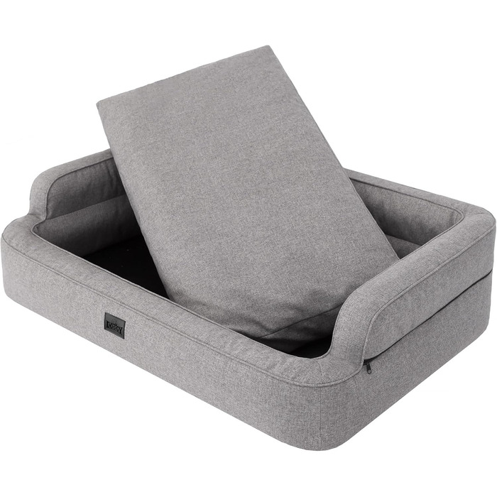 Крісло-ліжко для собак та котів, крісло-лежанка, сірий колір, XXL (117x79 см) знімний чохол