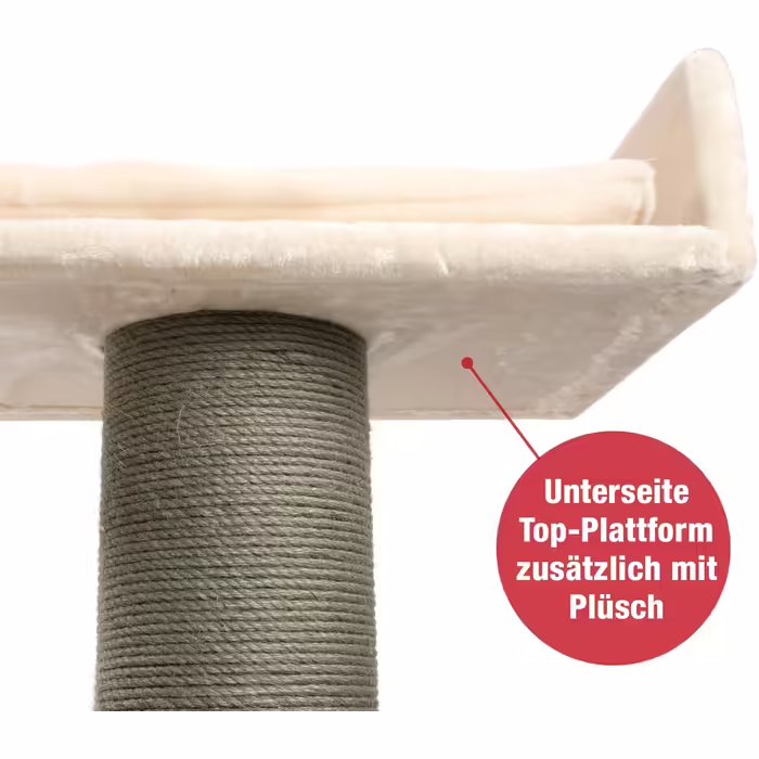 JAMAXX Premium 155cm XXL Cat Tree for Large, Heavy Cats - 20cm Extra-Strong Post, 4cm Strong Base Plate, Extra-Thick Plush Cushion, Cat Climbing Tree Beige