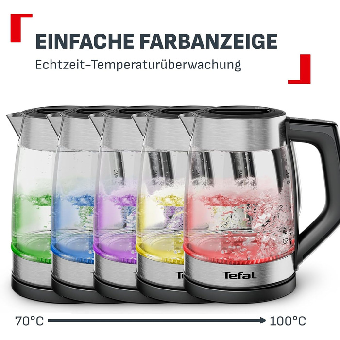 Електричний чайник Tefal KI1R0DE0 зі сталі, 1.7 л, 2200 Вт, з фільтром від накипу та автоматичним вимкненням
