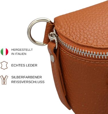 Жіноча сумка Brise Art Lucia з екошкіри, італійського виробництва: сумка через плече, поясна, 3 відділення, чорна (2) / коньячний (3)