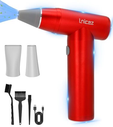 Електричний пилосос для видалення пилу 150000 RPM - бездротовий компресор для чищення з потужним безщітковим мотором (червоний)