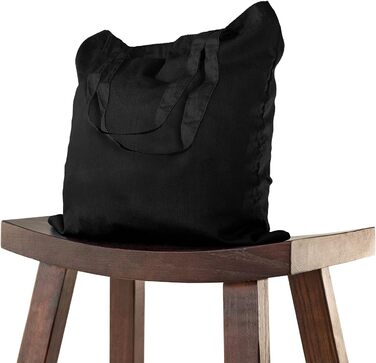 Cotton bag 38x42 cm blank, 25 pieces - Two SHORT handles OEKO-TEX® certified fabric bag, shopping bag, cotton bag, tote bag, jute bag, fabric bag, shopping bag to paint black.
