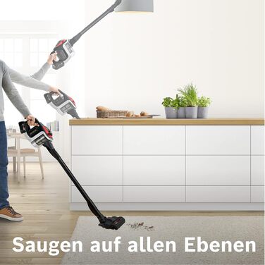 Bosch акумуляторний пилосос Unlimited ProPower Serie 8 BSS81POW1, бездротовий ручний, без мішка, гігієнічний фільтр, висока потужність всмоктування, довгий час роботи, швидка зарядка, насадка для щілин, чорний