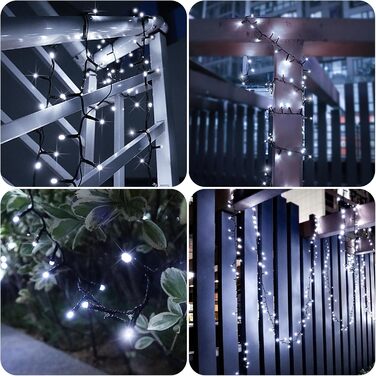 Льодогенератор для дому: компактний, з LED підсвіткою, 200 LED, для вечірок, свят, саду, балкону, ялинки. Білий колір, вологостійкий, з пультом та таймером