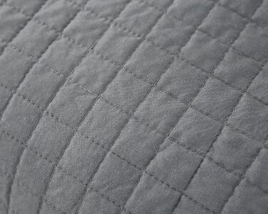 Покривало на ліжко WOLTU з ефектом декілька кольорів, 220x240 см, сірий, двостороннє, стегане