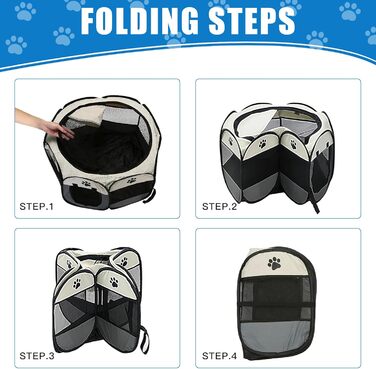 Складана переносна вольєр для цуценят та собак, 74x74x43 см, водовідштовхувальне полотно Oxford, для собак, котів, кроликів