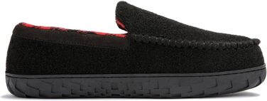 Чоловічі домашні тапочки NewDenBer, мокасини з піною пам'яті, теплі та зручні, з неслизькою гумовою підошвою, 42 EU, чорний/червоний