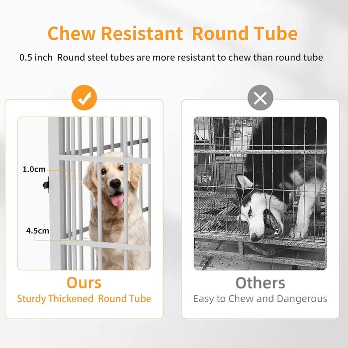 BingoPaw Клітка для собак з дерева, шафка-переноска, білий колір, 91x63x74 см. Знімний піддон, 3 двері, для середніх собак