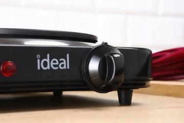 Переносна плитка IDEAL на 2 конфорки, чавунна, чорна, 2600 Вт
