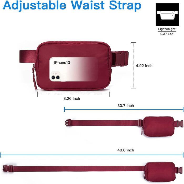 Сумка на пояс жіноча/чоловіча Telena, поясна сумка для спорту та моди, нагрудна сумка, сумка через плече з регульованим ремінцем, бежевий (A-винний)