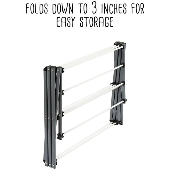 Сушарка для білизни складана Honey-Can-Do, сіра, 23 кг (біло-срібляста)