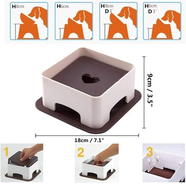Миска для собак та котів JYHY Bulldog з кераміки, нахилена, з гумовою основою, 1.5 Cup (Чорна/Біла)