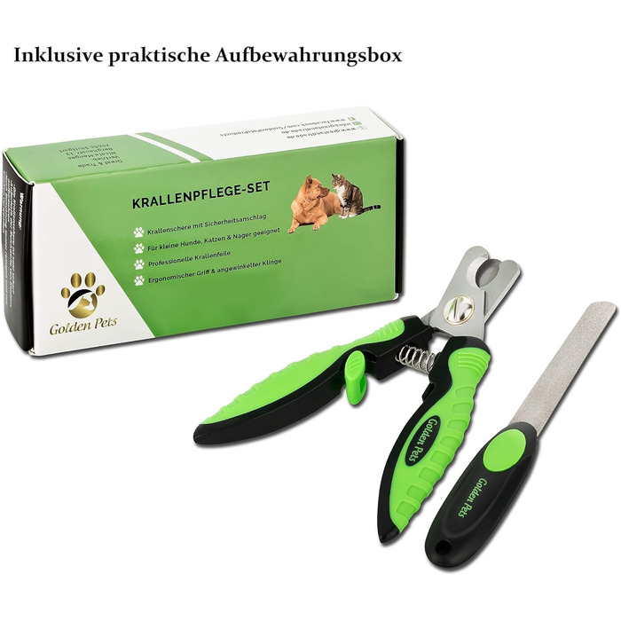 Ножиці для обрізання кігтів Golden Pets Profi Krallenschere + пилка для кігтів з унікальним кутом 45° та захистом