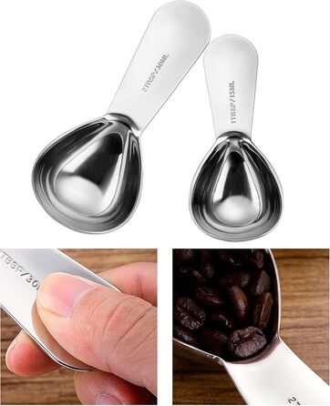 30ml and 15ml pieces, coffee measuring spoons, sugar, tea measuring, tablespoon, baking, utensil, cooking tool, measuring cup
