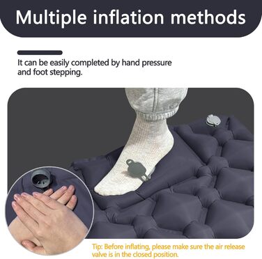 Надувна ізомат для кемпінгу Isomatte, Ultraleicht: легка, самонадувна матрац для відпочинку на природі, у наметі, на пляжі. З насосом та подушкою (Marineblau)