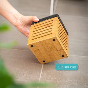 Bremermann WC brush holder, Bamboo, Ceramic, Toilet set, Toilet brush holder (black)