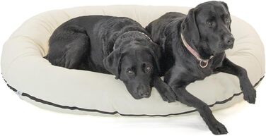 Wallace & Jones | Преміум лежанка для собак Болтон, 63x50 см, штучна шкіра, для маленьких собак, з прихованою блискавкою, миється, не слизька, (95 x 81 см, кремово-білий)