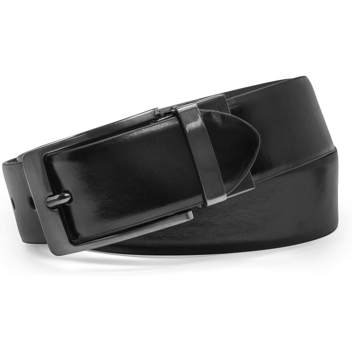 Чоловічий шкіряний ремінь Steve Madden, чорний/коричневий (брунірований)