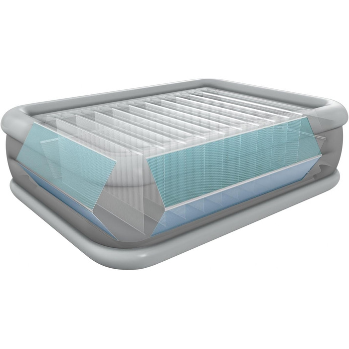 Надувний матрац Intex Queen Comfort-Plush Fiber-Tech RP 152x203x56 см (64418ND) - двоспальний, флокований