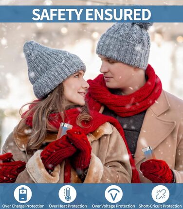 Електричні грілки для рук 5000mAh (2 шт.) - багаторазові, для активного відпочинку, дитячі, зимовий подарунок для жінок, чоловіків та дітей (блакитні)