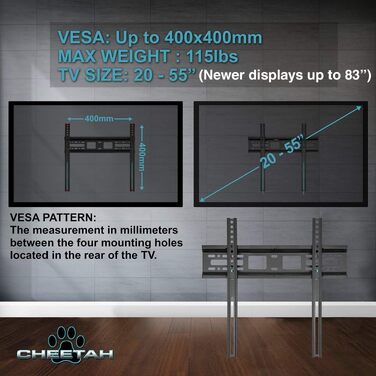 Настінний кронштейн для телевізора Cheetah Mounts APFMSB для Plasma, LED та LCD ТВ (51-140 см / 20-55