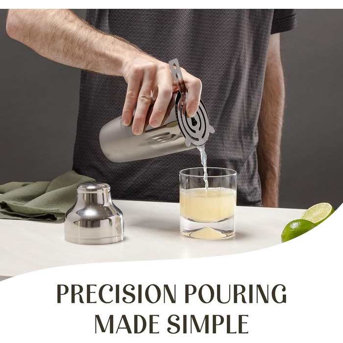 Набір для приготування коктейлів Mixology & Craft Cocktail Set 15-TLG. з нержавіючої сталі, барний аксесуар, сріблястий