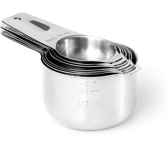 Measuring cup and spoon set – 13-piece, stainless steel, metal, durable, stackable, compact, easy to scoop