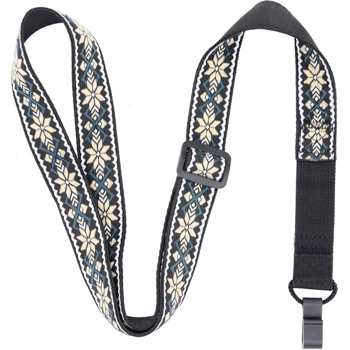 Гітарний ремінь Rayzm з візерунком жакарду, 5 см, для акустичної, електрогітари та басу, з тримачем для медіатора, регульована довжина