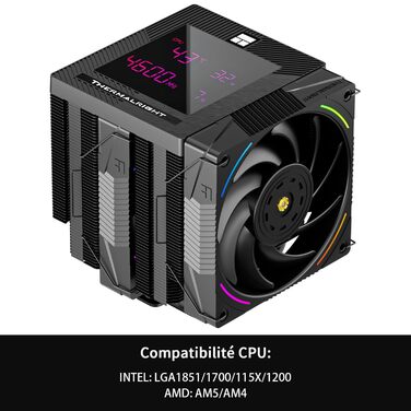 TR Phantom Spirit 120 EVO: цифровий кулер для CPU з дисплеєм, 7 теплових трубок, підтримка AM4/AM5/Intel lga1851/1700/1150/1151/1200/2011