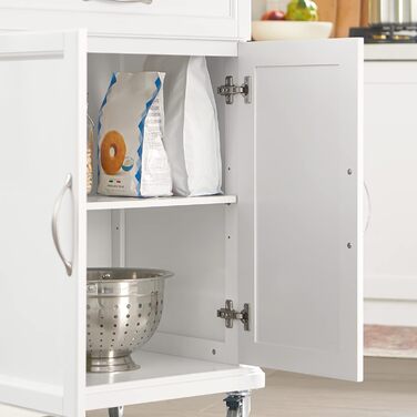 SoBuy Kitchen Trolley with Wheels - Kitchen Island with Countertop, Rolling Cart