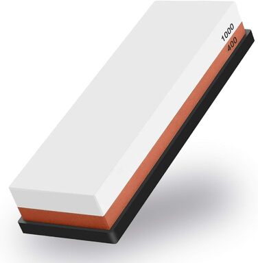 Набір для заточування ножів Emsmil 2-в-1 з зернистістю 400/1000, двосторонній, професійний, з антиковзким силіконовим основанням