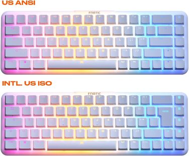 Механічна ігрова клавіатура Fnatic Streak65 LP Weiß з RGB-підсвічуванням та Speed Silver-перемикачами (65% layout, DE/QWERTZ)
