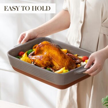 Форма для запікання MALACASA Serie TARA, 4.5L, кераміка, 35*23.8 см, для лазаньї та тірамісу