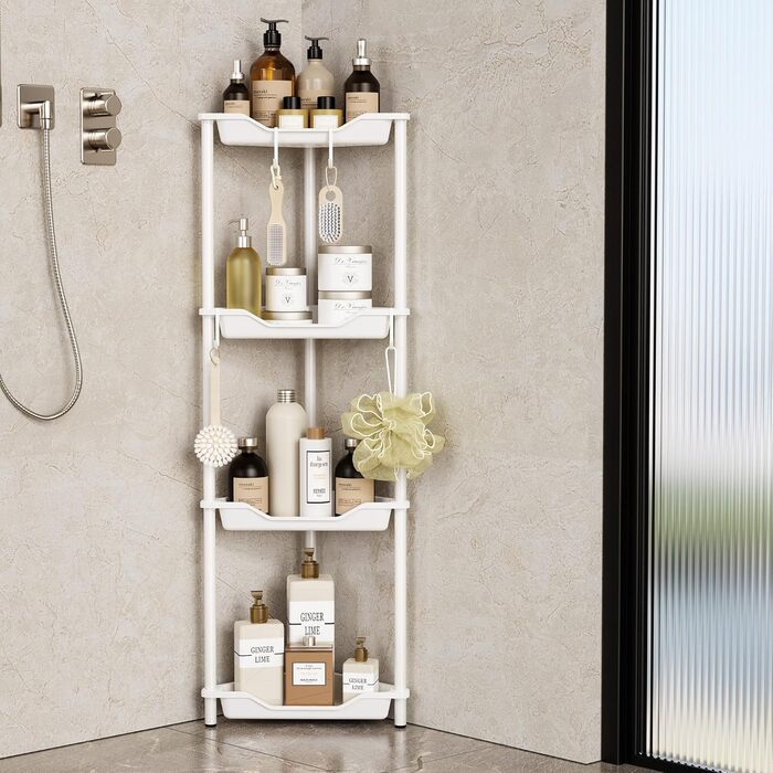 Набір з 4 кутових поличок для душу Orimade, нержавіюча сталь, чорний