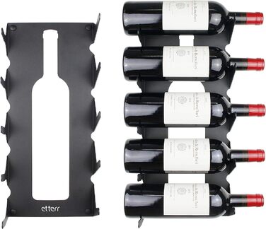 Steel wine rack for all types of wine, with wall mount and decorative molding. (2 x White)