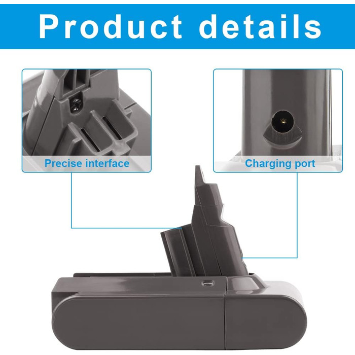 Акумулятор ARyee 4000mAh сумісний з пилососами Dyson V6, DC58, DC59, DC61, DC62, DC72, DC74, SV03, SV05, SV06, SV09